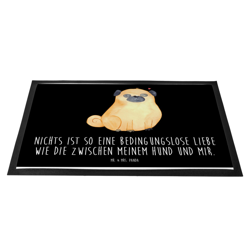 Fußmatte Mops Mops, Hund, Liebe, Hundeliebe,  Türvorleger, Schmutzmatte, Fußabtreter, Matte, Schmutzfänger, Fußabstreifer, Schmutzfangmatte, Türmatte, Motivfußmatte,  Haustürmatte, Vorleger  Hund, Hundemotiv, Haustier, Hunderasse, Tierliebhaber, Hundebesitzer, Sprüche