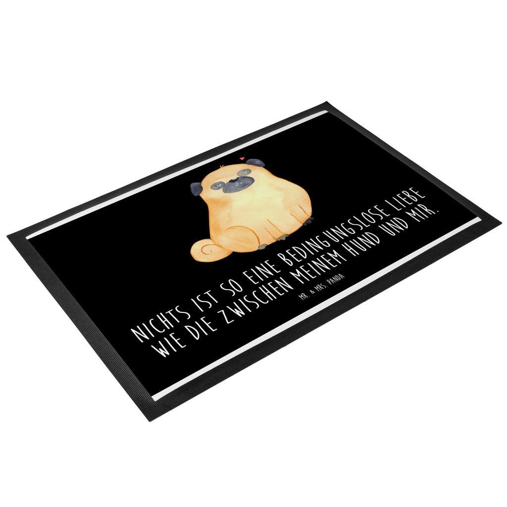 Fußmatte Mops Mops, Hund, Liebe, Hundeliebe,  Türvorleger, Schmutzmatte, Fußabtreter, Matte, Schmutzfänger, Fußabstreifer, Schmutzfangmatte, Türmatte, Motivfußmatte,  Haustürmatte, Vorleger  Hund, Hundemotiv, Haustier, Hunderasse, Tierliebhaber, Hundebesitzer, Sprüche