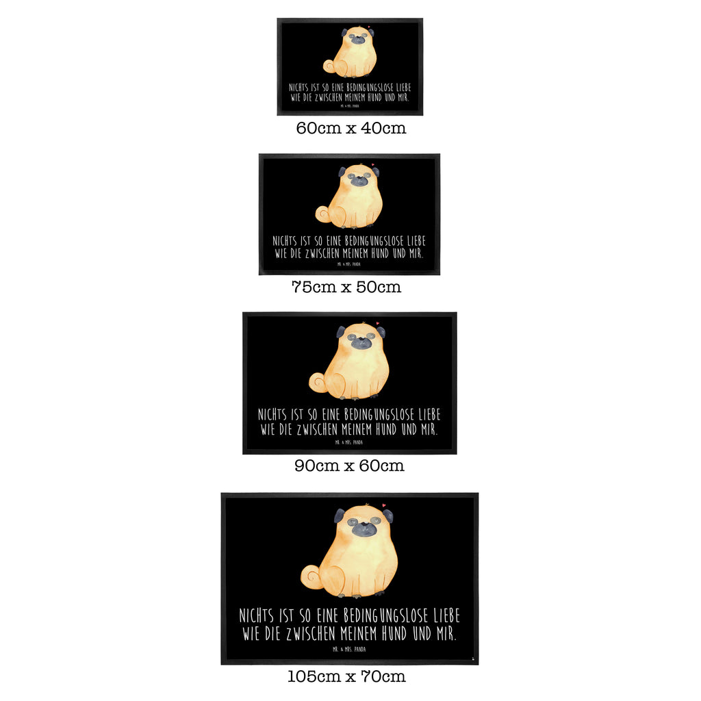 Fußmatte Mops Mops, Hund, Liebe, Hundeliebe,  Türvorleger, Schmutzmatte, Fußabtreter, Matte, Schmutzfänger, Fußabstreifer, Schmutzfangmatte, Türmatte, Motivfußmatte,  Haustürmatte, Vorleger  Hund, Hundemotiv, Haustier, Hunderasse, Tierliebhaber, Hundebesitzer, Sprüche