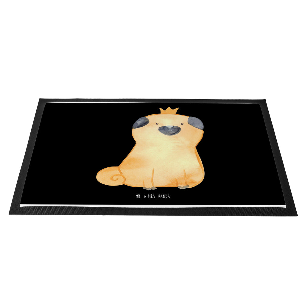 Fußmatte Mops Krone Mops, Hund, allergisch, kinderlos, Hausregel, Hundebesitzer. Spruch, lustig Türvorleger, Schmutzmatte, Fußabtreter, Matte, Schmutzfänger, Fußabstreifer, Schmutzfangmatte, Türmatte, Motivfußmatte,  Haustürmatte, Vorleger  Hund, Hundemotiv, Haustier, Hunderasse, Tierliebhaber, Hundebesitzer, Sprüche