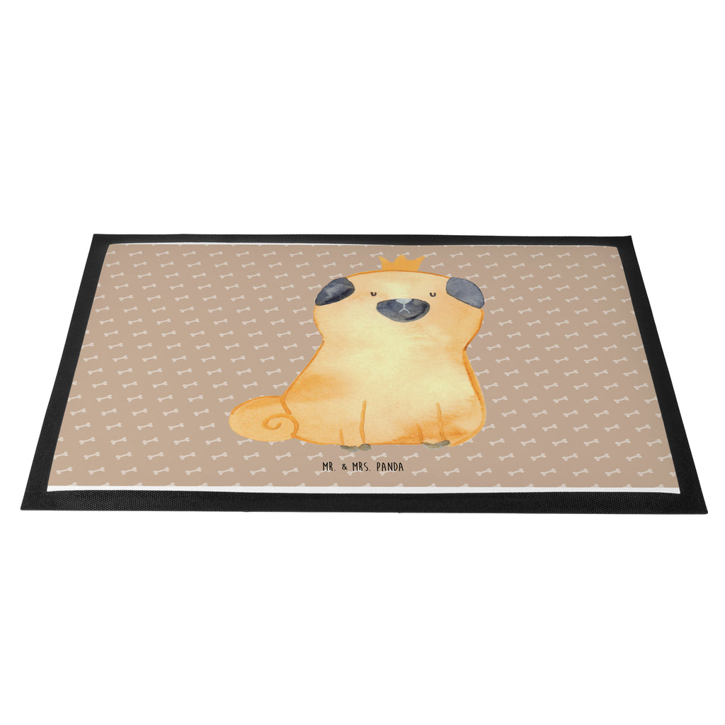 Fußmatte Mops Krone Mops, Hund, allergisch, kinderlos, Hausregel, Hundebesitzer. Spruch, lustig Türvorleger, Schmutzmatte, Fußabtreter, Matte, Schmutzfänger, Fußabstreifer, Schmutzfangmatte, Türmatte, Motivfußmatte,  Haustürmatte, Vorleger  Hund, Hundemotiv, Haustier, Hunderasse, Tierliebhaber, Hundebesitzer, Sprüche