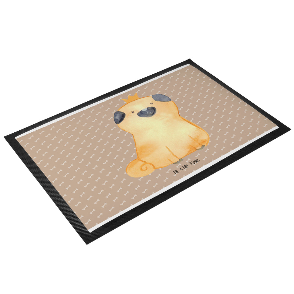 Fußmatte Mops Krone Mops, Hund, allergisch, kinderlos, Hausregel, Hundebesitzer. Spruch, lustig Türvorleger, Schmutzmatte, Fußabtreter, Matte, Schmutzfänger, Fußabstreifer, Schmutzfangmatte, Türmatte, Motivfußmatte,  Haustürmatte, Vorleger  Hund, Hundemotiv, Haustier, Hunderasse, Tierliebhaber, Hundebesitzer, Sprüche