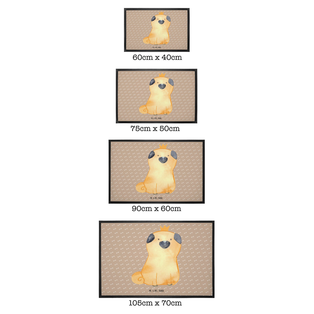 Fußmatte Mops Krone Mops, Hund, allergisch, kinderlos, Hausregel, Hundebesitzer. Spruch, lustig Türvorleger, Schmutzmatte, Fußabtreter, Matte, Schmutzfänger, Fußabstreifer, Schmutzfangmatte, Türmatte, Motivfußmatte,  Haustürmatte, Vorleger  Hund, Hundemotiv, Haustier, Hunderasse, Tierliebhaber, Hundebesitzer, Sprüche