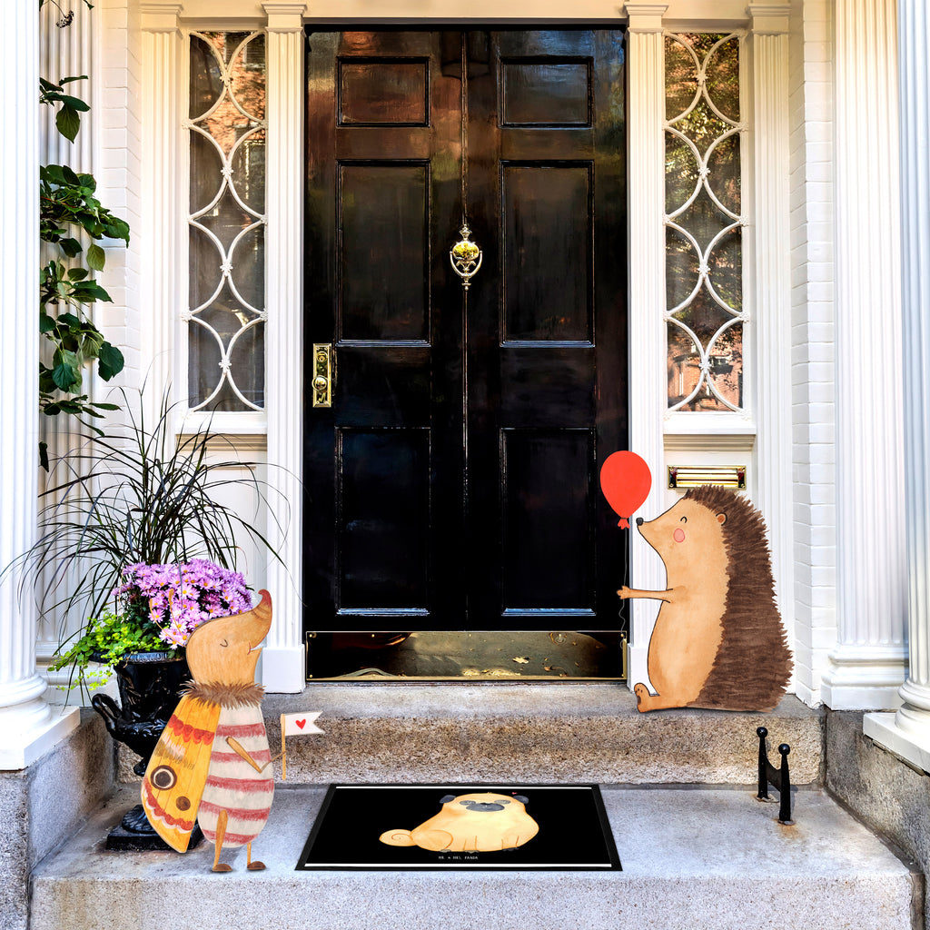 Fußmatte Mops Mops, Hund, Liebe, Hundeliebe,  Türvorleger, Schmutzmatte, Fußabtreter, Matte, Schmutzfänger, Fußabstreifer, Schmutzfangmatte, Türmatte, Motivfußmatte,  Haustürmatte, Vorleger  Hund, Hundemotiv, Haustier, Hunderasse, Tierliebhaber, Hundebesitzer, Sprüche