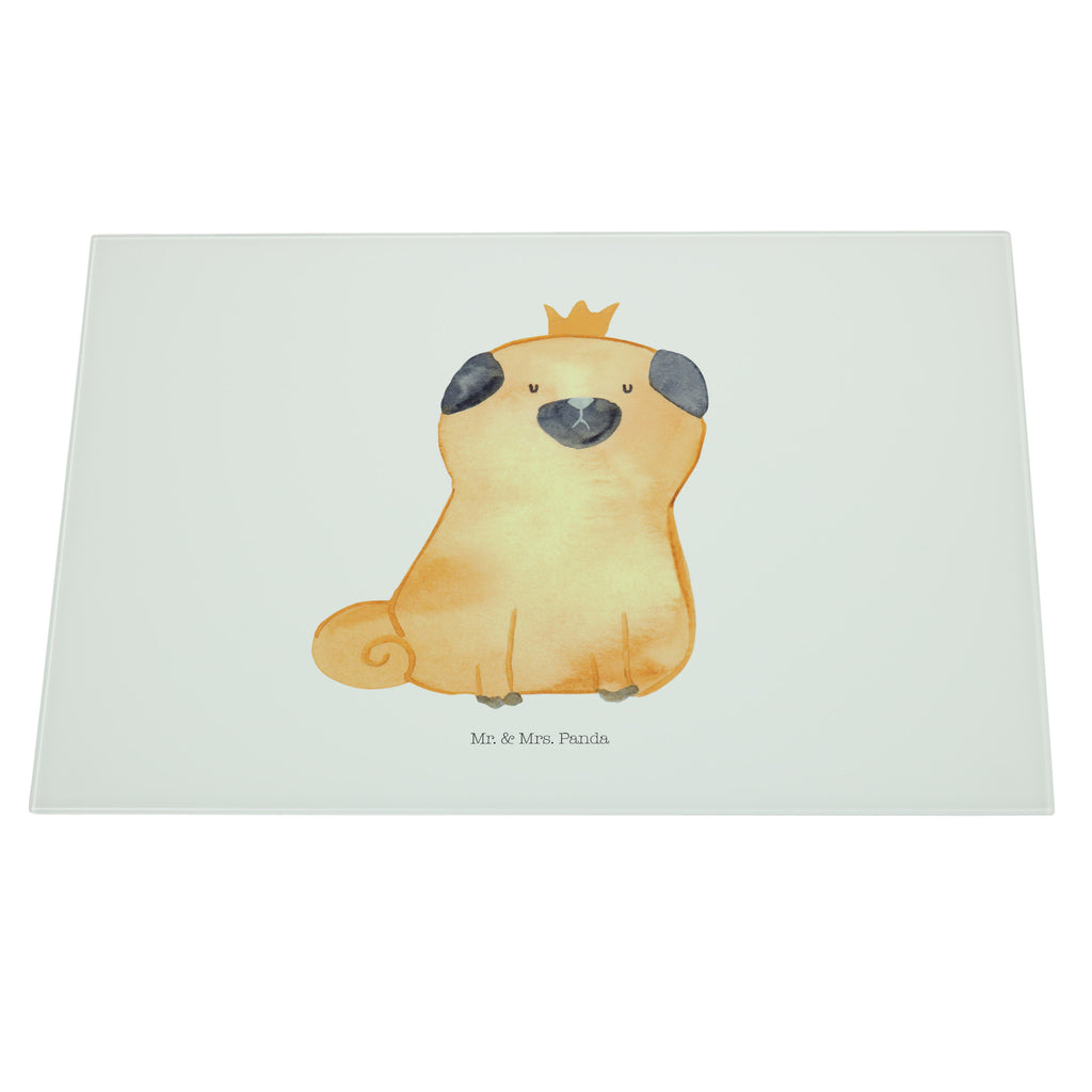 XL Glas Schneidbrett Mops Krone Glasschneidebrett, Schneidebrett, Frühstücksbrett, Küche, Hund, Hundemotiv, Haustier, Hunderasse, Tierliebhaber, Hundebesitzer, Sprüche, Mops, allergisch, kinderlos, Hausregel, Hundebesitzer. Spruch, lustig