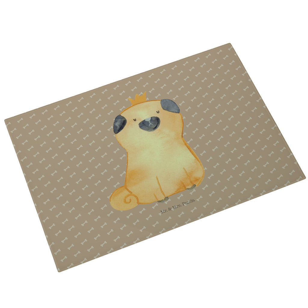 XL Glas Schneidbrett Mops Krone Glasschneidebrett, Schneidebrett, Frühstücksbrett, Küche, Hund, Hundemotiv, Haustier, Hunderasse, Tierliebhaber, Hundebesitzer, Sprüche, Mops, allergisch, kinderlos, Hausregel, Hundebesitzer. Spruch, lustig