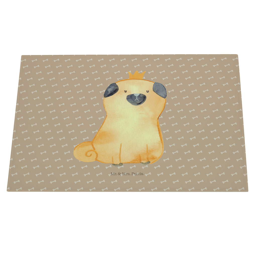 XL Glas Schneidbrett Mops Krone Glasschneidebrett, Schneidebrett, Frühstücksbrett, Küche, Hund, Hundemotiv, Haustier, Hunderasse, Tierliebhaber, Hundebesitzer, Sprüche, Mops, allergisch, kinderlos, Hausregel, Hundebesitzer. Spruch, lustig