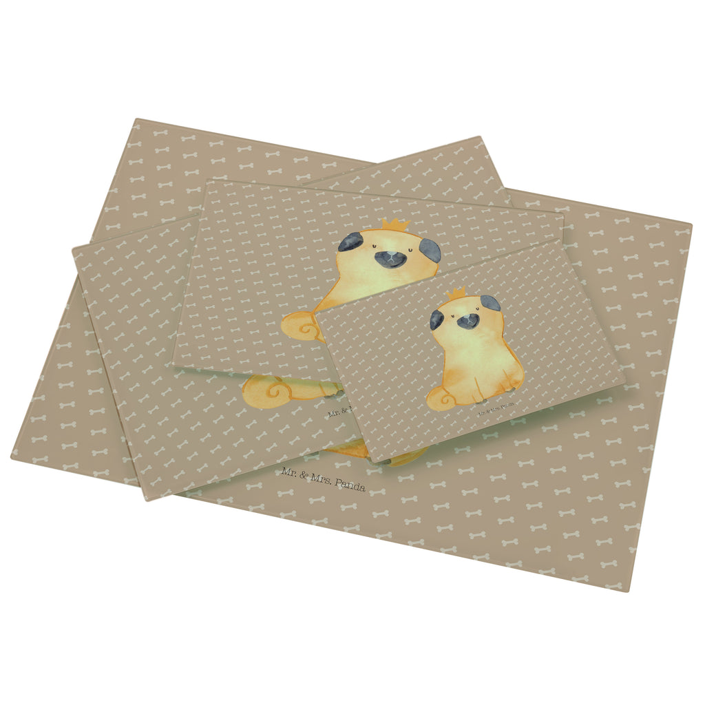 XL Glas Schneidbrett Mops Krone Glasschneidebrett, Schneidebrett, Frühstücksbrett, Küche, Hund, Hundemotiv, Haustier, Hunderasse, Tierliebhaber, Hundebesitzer, Sprüche, Mops, allergisch, kinderlos, Hausregel, Hundebesitzer. Spruch, lustig