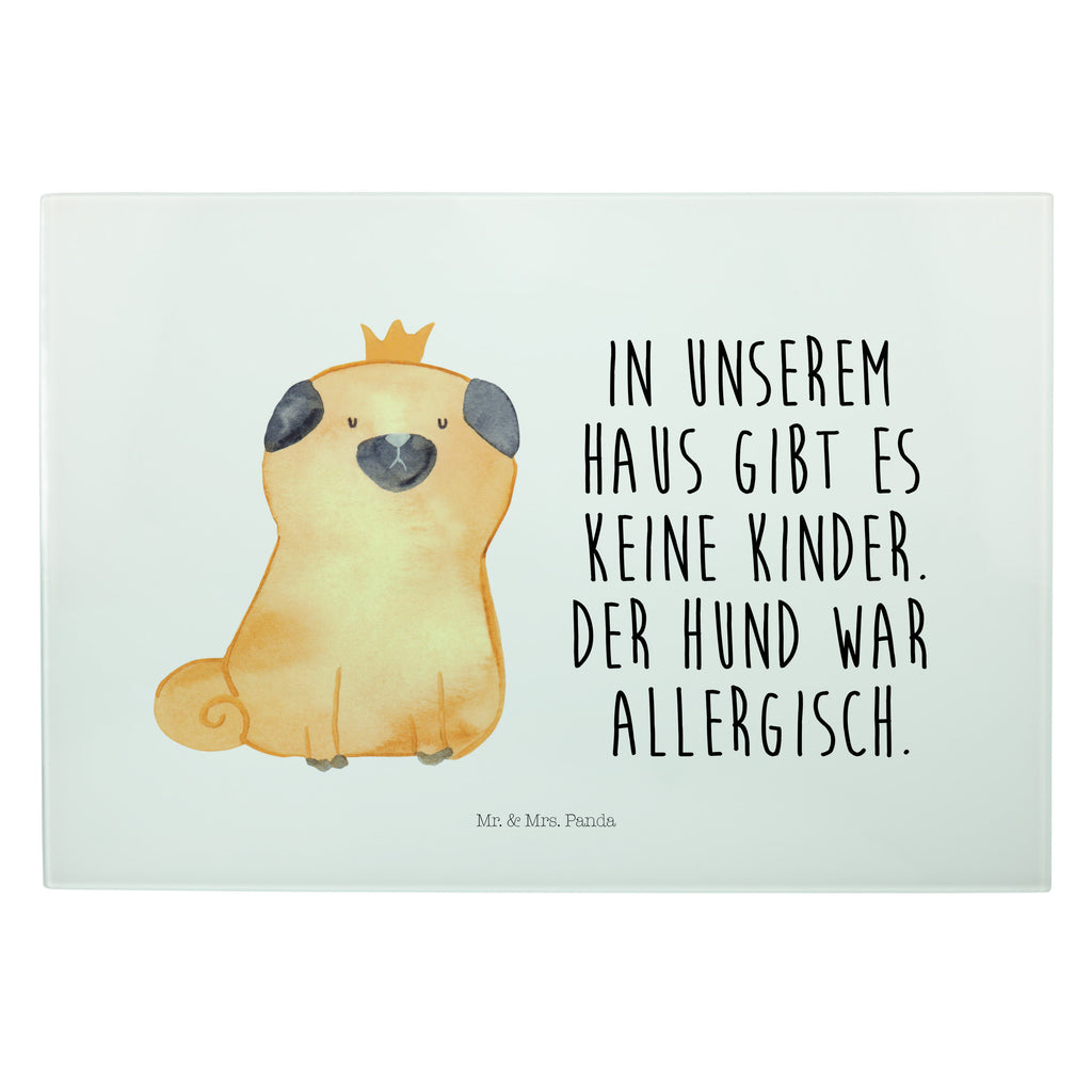 XL Glas Schneidbrett Mops Krone Glasschneidebrett, Schneidebrett, Frühstücksbrett, Küche, Hund, Hundemotiv, Haustier, Hunderasse, Tierliebhaber, Hundebesitzer, Sprüche, Mops, allergisch, kinderlos, Hausregel, Hundebesitzer. Spruch, lustig