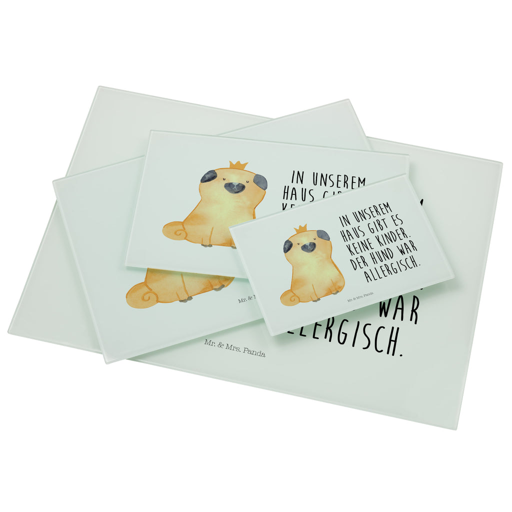 XL Glas Schneidbrett Mops Krone Glasschneidebrett, Schneidebrett, Frühstücksbrett, Küche, Hund, Hundemotiv, Haustier, Hunderasse, Tierliebhaber, Hundebesitzer, Sprüche, Mops, allergisch, kinderlos, Hausregel, Hundebesitzer. Spruch, lustig