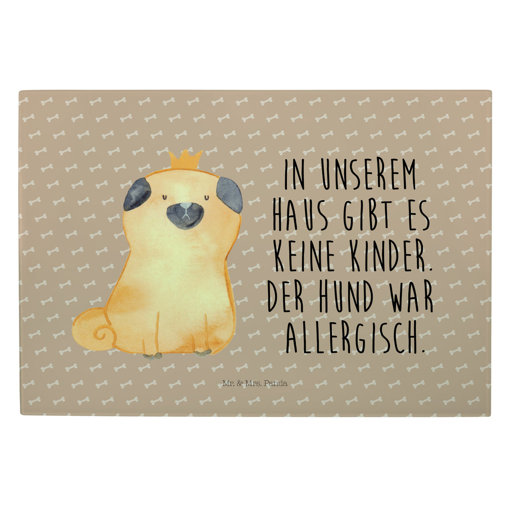 XL Glas Schneidbrett Mops Krone Glasschneidebrett, Schneidebrett, Frühstücksbrett, Küche, Hund, Hundemotiv, Haustier, Hunderasse, Tierliebhaber, Hundebesitzer, Sprüche, Mops, allergisch, kinderlos, Hausregel, Hundebesitzer. Spruch, lustig