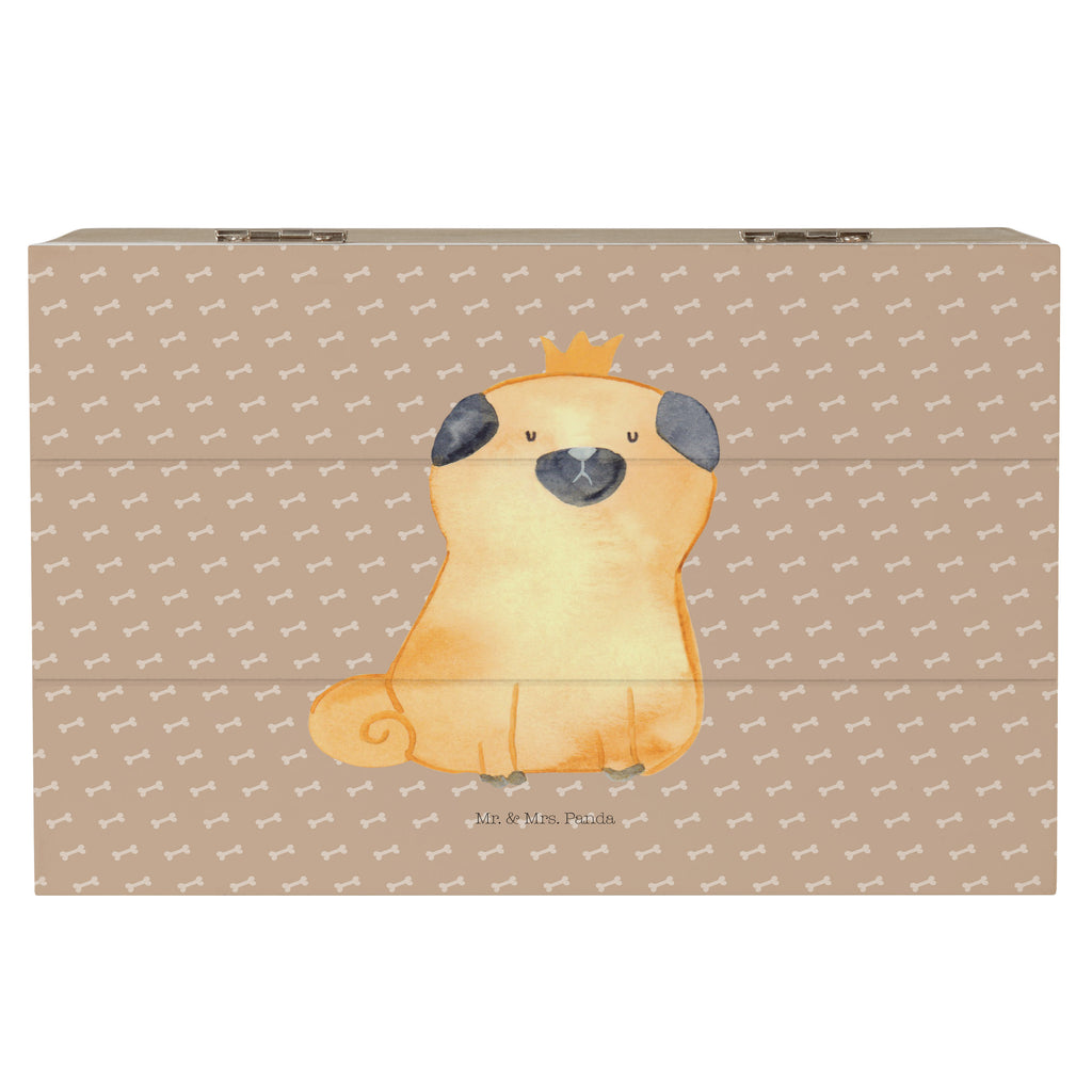 Holzkiste Mops Krone Holzkiste, Kiste, Schatzkiste, Truhe, Schatulle, XXL, Erinnerungsbox, Erinnerungskiste, Dekokiste, Aufbewahrungsbox, Hund, Hundemotiv, Haustier, Hunderasse, Tierliebhaber, Hundebesitzer, Sprüche, Mops, allergisch, kinderlos, Hausregel, Hundebesitzer. Spruch, lustig