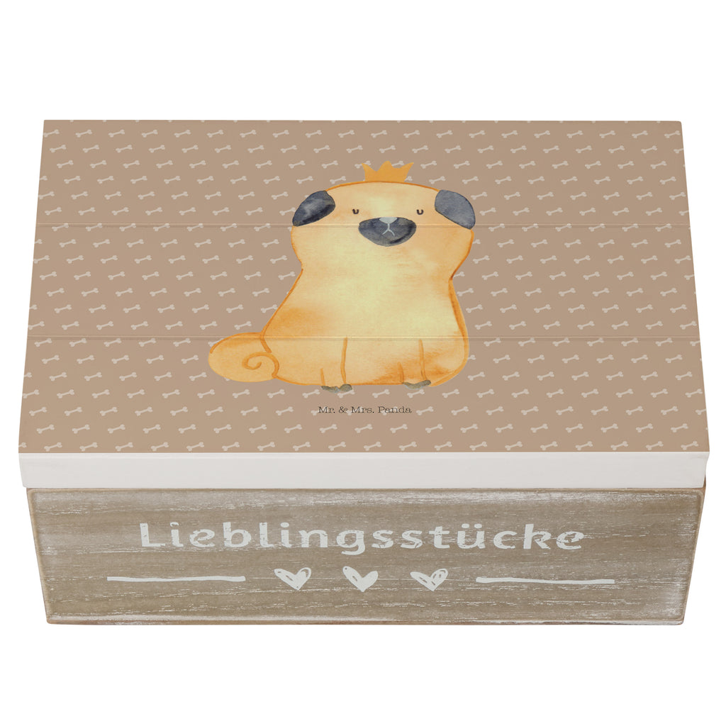 Holzkiste Mops Krone Holzkiste, Kiste, Schatzkiste, Truhe, Schatulle, XXL, Erinnerungsbox, Erinnerungskiste, Dekokiste, Aufbewahrungsbox, Hund, Hundemotiv, Haustier, Hunderasse, Tierliebhaber, Hundebesitzer, Sprüche, Mops, allergisch, kinderlos, Hausregel, Hundebesitzer. Spruch, lustig