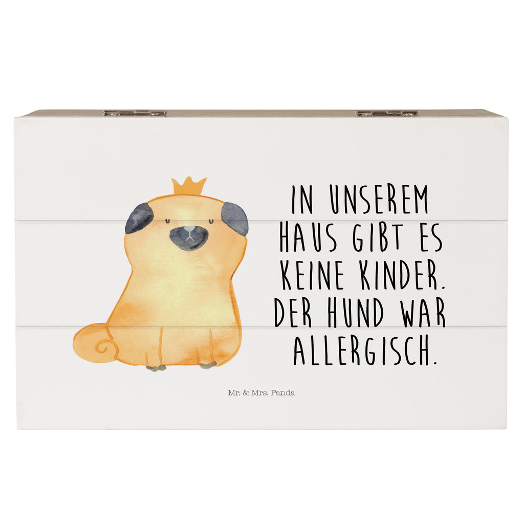 Holzkiste Mops Krone Holzkiste, Kiste, Schatzkiste, Truhe, Schatulle, XXL, Erinnerungsbox, Erinnerungskiste, Dekokiste, Aufbewahrungsbox, Hund, Hundemotiv, Haustier, Hunderasse, Tierliebhaber, Hundebesitzer, Sprüche, Mops, allergisch, kinderlos, Hausregel, Hundebesitzer. Spruch, lustig