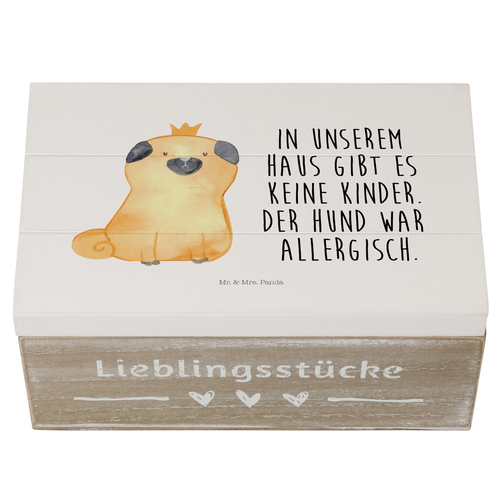 Holzkiste Mops Krone Holzkiste, Kiste, Schatzkiste, Truhe, Schatulle, XXL, Erinnerungsbox, Erinnerungskiste, Dekokiste, Aufbewahrungsbox, Hund, Hundemotiv, Haustier, Hunderasse, Tierliebhaber, Hundebesitzer, Sprüche, Mops, allergisch, kinderlos, Hausregel, Hundebesitzer. Spruch, lustig