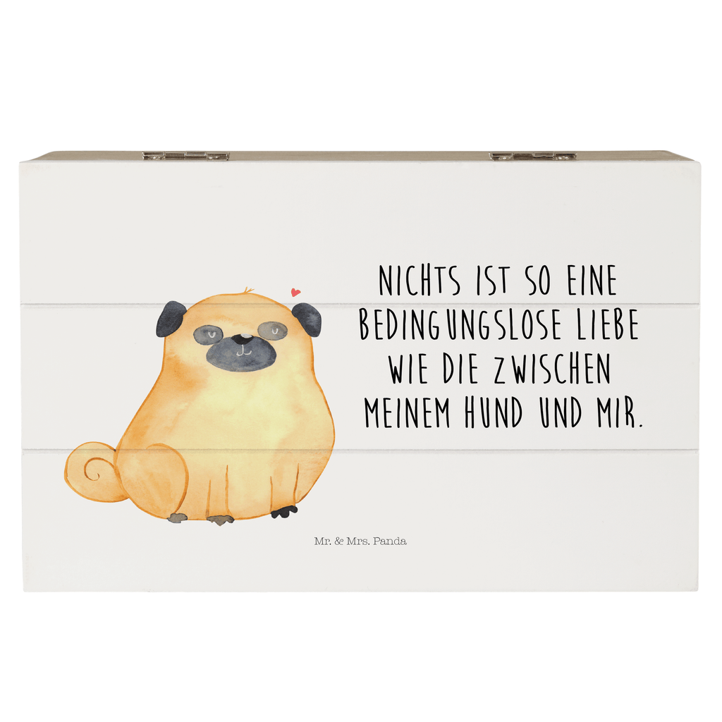 Holzkiste Mops Holzkiste, Kiste, Schatzkiste, Truhe, Schatulle, XXL, Erinnerungsbox, Erinnerungskiste, Dekokiste, Aufbewahrungsbox, Hund, Hundemotiv, Haustier, Hunderasse, Tierliebhaber, Hundebesitzer, Sprüche, Mops, Liebe, Hundeliebe