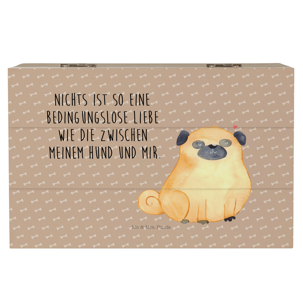 Holzkiste Mops Holzkiste, Kiste, Schatzkiste, Truhe, Schatulle, XXL, Erinnerungsbox, Erinnerungskiste, Dekokiste, Aufbewahrungsbox, Hund, Hundemotiv, Haustier, Hunderasse, Tierliebhaber, Hundebesitzer, Sprüche, Mops, Liebe, Hundeliebe