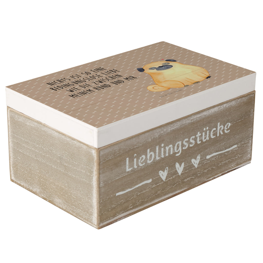 Holzkiste Mops Holzkiste, Kiste, Schatzkiste, Truhe, Schatulle, XXL, Erinnerungsbox, Erinnerungskiste, Dekokiste, Aufbewahrungsbox, Hund, Hundemotiv, Haustier, Hunderasse, Tierliebhaber, Hundebesitzer, Sprüche, Mops, Liebe, Hundeliebe
