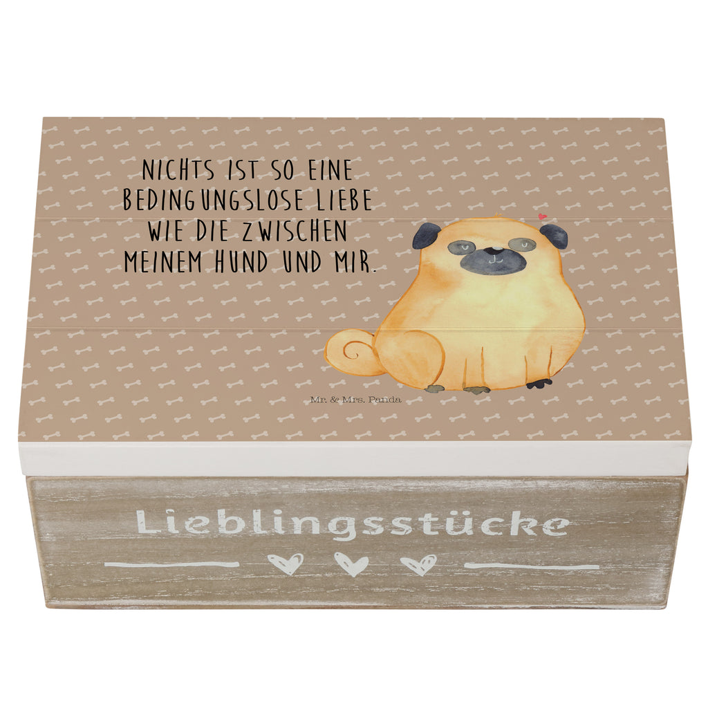 Holzkiste Mops Holzkiste, Kiste, Schatzkiste, Truhe, Schatulle, XXL, Erinnerungsbox, Erinnerungskiste, Dekokiste, Aufbewahrungsbox, Hund, Hundemotiv, Haustier, Hunderasse, Tierliebhaber, Hundebesitzer, Sprüche, Mops, Liebe, Hundeliebe