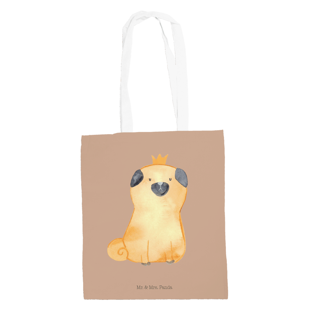 Tragetasche Mops Krone Beuteltasche, Beutel, Einkaufstasche, Jutebeutel, Stoffbeutel, Hund, Hundemotiv, Haustier, Hunderasse, Tierliebhaber, Hundebesitzer, Sprüche, Mops, allergisch, kinderlos, Hausregel, Hundebesitzer. Spruch, lustig