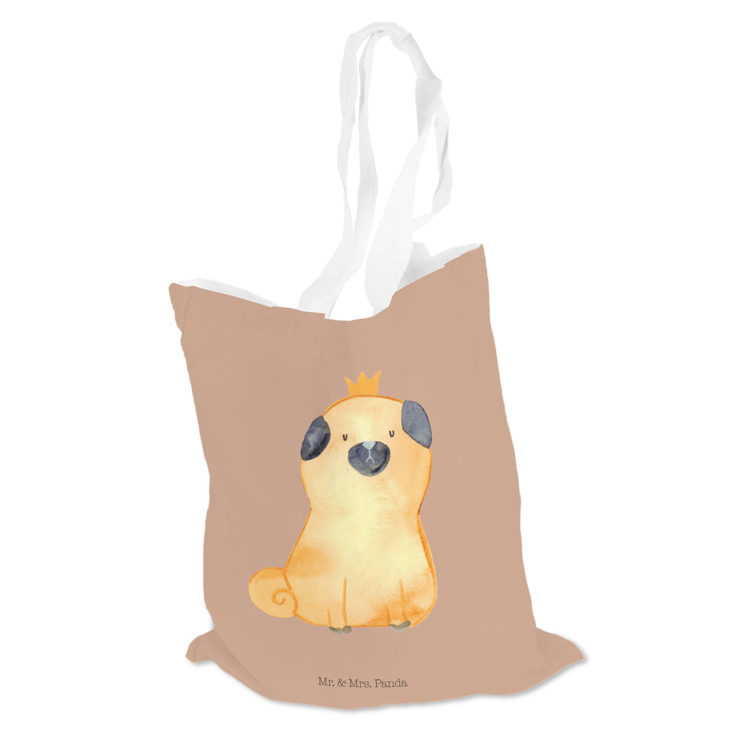 Tragetasche Mops Krone Beuteltasche, Beutel, Einkaufstasche, Jutebeutel, Stoffbeutel, Hund, Hundemotiv, Haustier, Hunderasse, Tierliebhaber, Hundebesitzer, Sprüche, Mops, allergisch, kinderlos, Hausregel, Hundebesitzer. Spruch, lustig