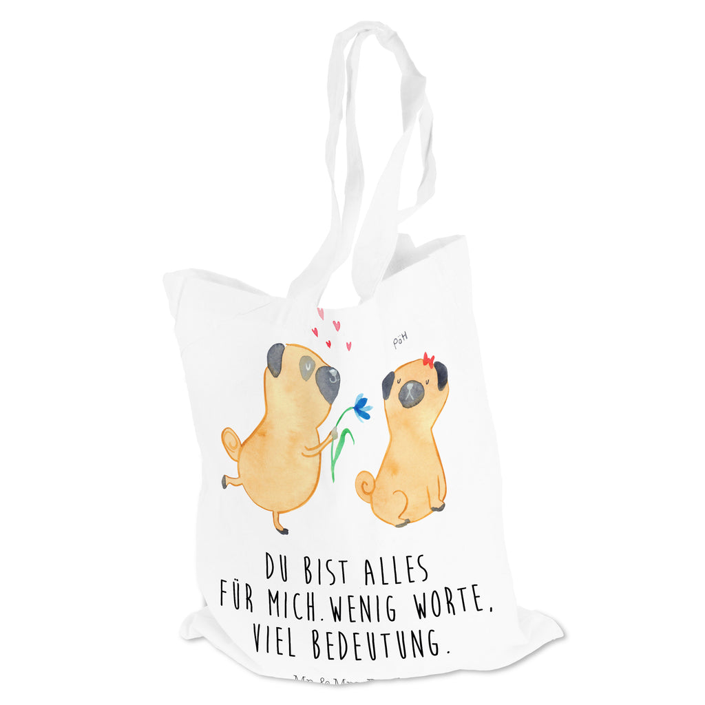 Tragetasche Mops verliebt Beuteltasche, Beutel, Einkaufstasche, Jutebeutel, Stoffbeutel, Hund, Hundemotiv, Haustier, Hunderasse, Tierliebhaber, Hundebesitzer, Sprüche, Mops, Möpse, Hundeliebe, verliebt, Liebe, Liebesspruch. Verlobt, Geschenk Freund, Partner