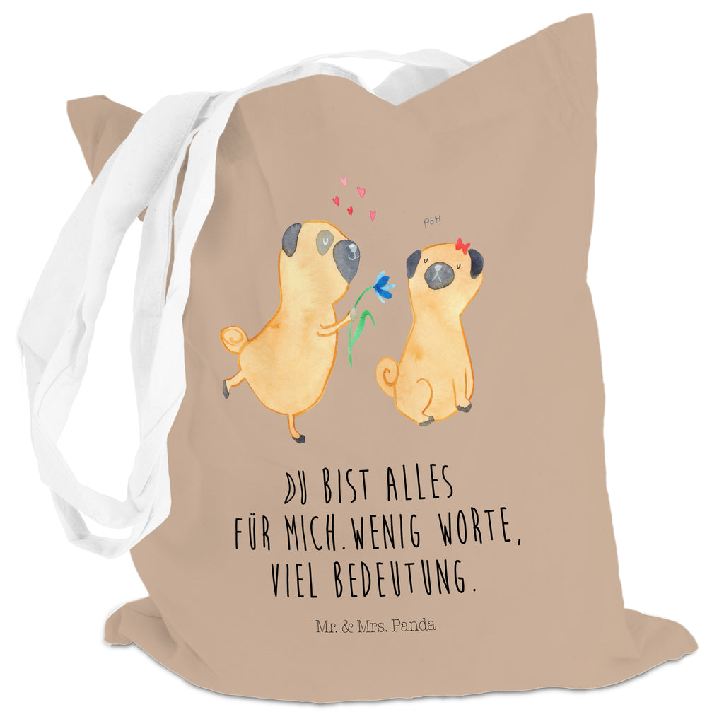 Tragetasche Mops verliebt Beuteltasche, Beutel, Einkaufstasche, Jutebeutel, Stoffbeutel, Hund, Hundemotiv, Haustier, Hunderasse, Tierliebhaber, Hundebesitzer, Sprüche, Mops, Möpse, Hundeliebe, verliebt, Liebe, Liebesspruch. Verlobt, Geschenk Freund, Partner