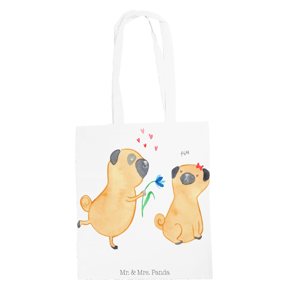 Tragetasche Mops verliebt Beuteltasche, Beutel, Einkaufstasche, Jutebeutel, Stoffbeutel, Hund, Hundemotiv, Haustier, Hunderasse, Tierliebhaber, Hundebesitzer, Sprüche, Mops, Möpse, Hundeliebe, verliebt, Liebe, Liebesspruch. Verlobt, Geschenk Freund, Partner