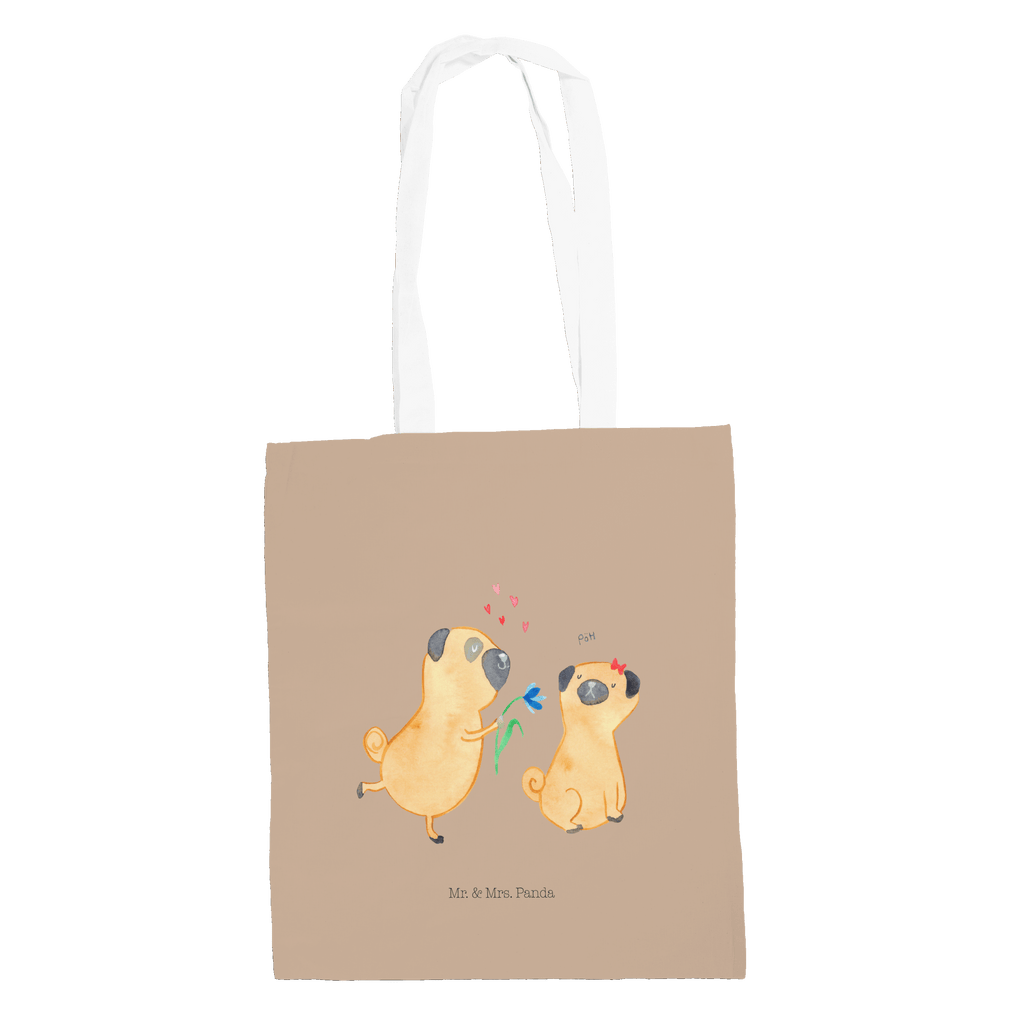 Tragetasche Mops verliebt Beuteltasche, Beutel, Einkaufstasche, Jutebeutel, Stoffbeutel, Hund, Hundemotiv, Haustier, Hunderasse, Tierliebhaber, Hundebesitzer, Sprüche, Mops, Möpse, Hundeliebe, verliebt, Liebe, Liebesspruch. Verlobt, Geschenk Freund, Partner