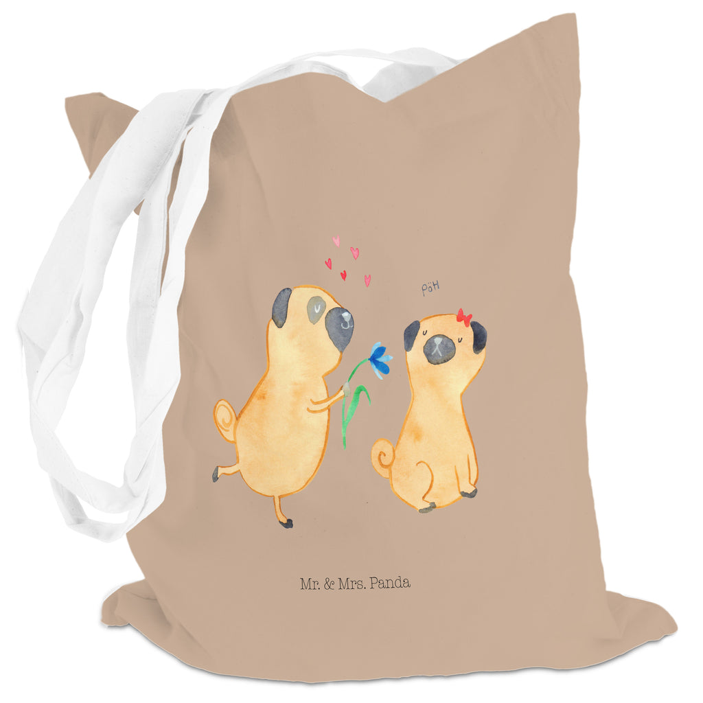 Tragetasche Mops verliebt Beuteltasche, Beutel, Einkaufstasche, Jutebeutel, Stoffbeutel, Hund, Hundemotiv, Haustier, Hunderasse, Tierliebhaber, Hundebesitzer, Sprüche, Mops, Möpse, Hundeliebe, verliebt, Liebe, Liebesspruch. Verlobt, Geschenk Freund, Partner