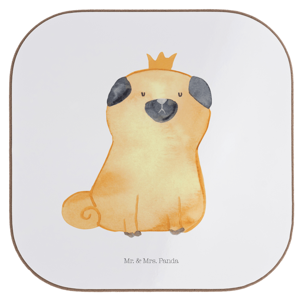 Quadratische Untersetzer Mops Krone Bierdeckel, Glasuntersetzer, Untersetzer Gläser, Getränkeuntersetzer, Hund, Hundemotiv, Haustier, Hunderasse, Tierliebhaber, Hundebesitzer, Sprüche, Mops, allergisch, kinderlos, Hausregel, Hundebesitzer. Spruch, lustig