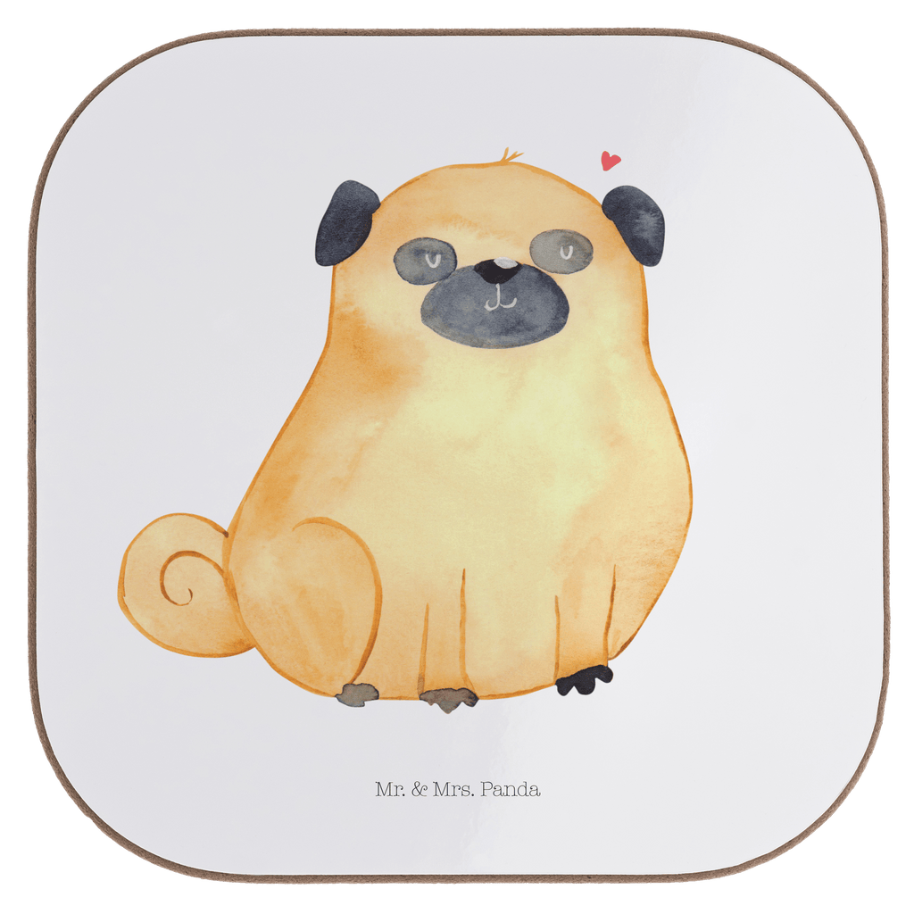 Quadratische Untersetzer Mops Bierdeckel, Glasuntersetzer, Untersetzer Gläser, Getränkeuntersetzer, Hund, Hundemotiv, Haustier, Hunderasse, Tierliebhaber, Hundebesitzer, Sprüche, Mops, Liebe, Hundeliebe