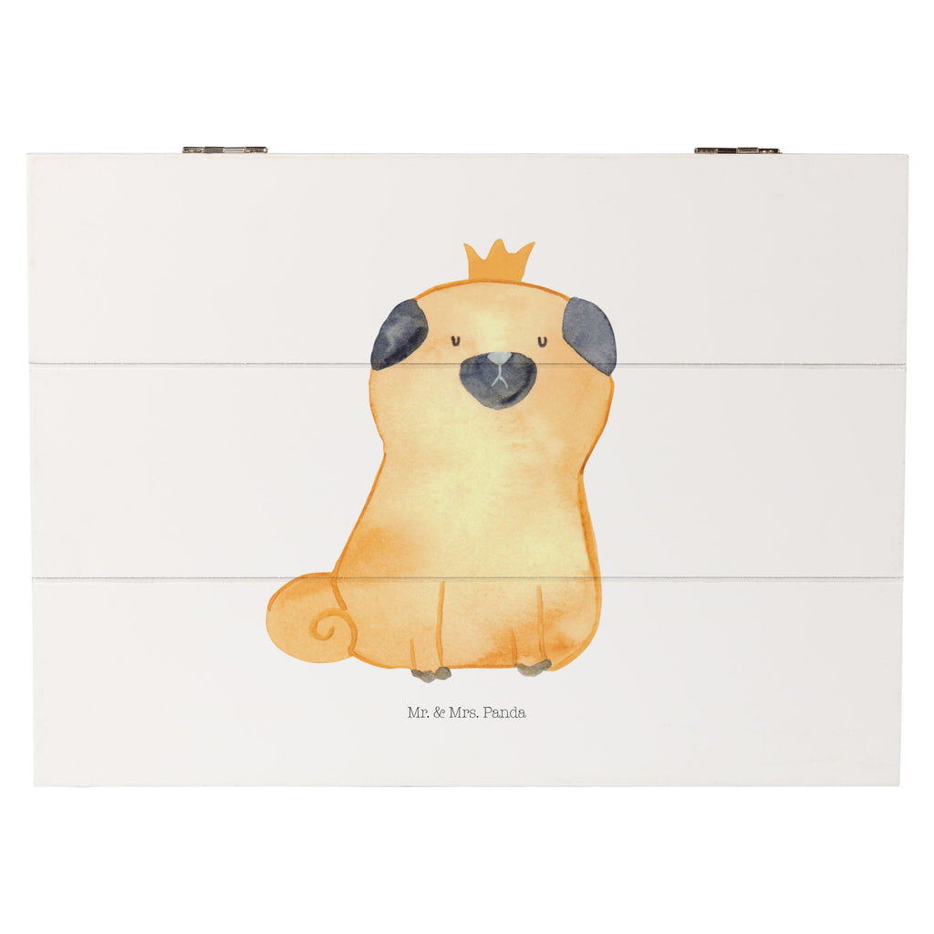 Holzkiste Mops Krone Holzkiste, Kiste, Schatzkiste, Truhe, Schatulle, XXL, Erinnerungsbox, Erinnerungskiste, Dekokiste, Aufbewahrungsbox, Hund, Hundemotiv, Haustier, Hunderasse, Tierliebhaber, Hundebesitzer, Sprüche, Mops, allergisch, kinderlos, Hausregel, Hundebesitzer. Spruch, lustig