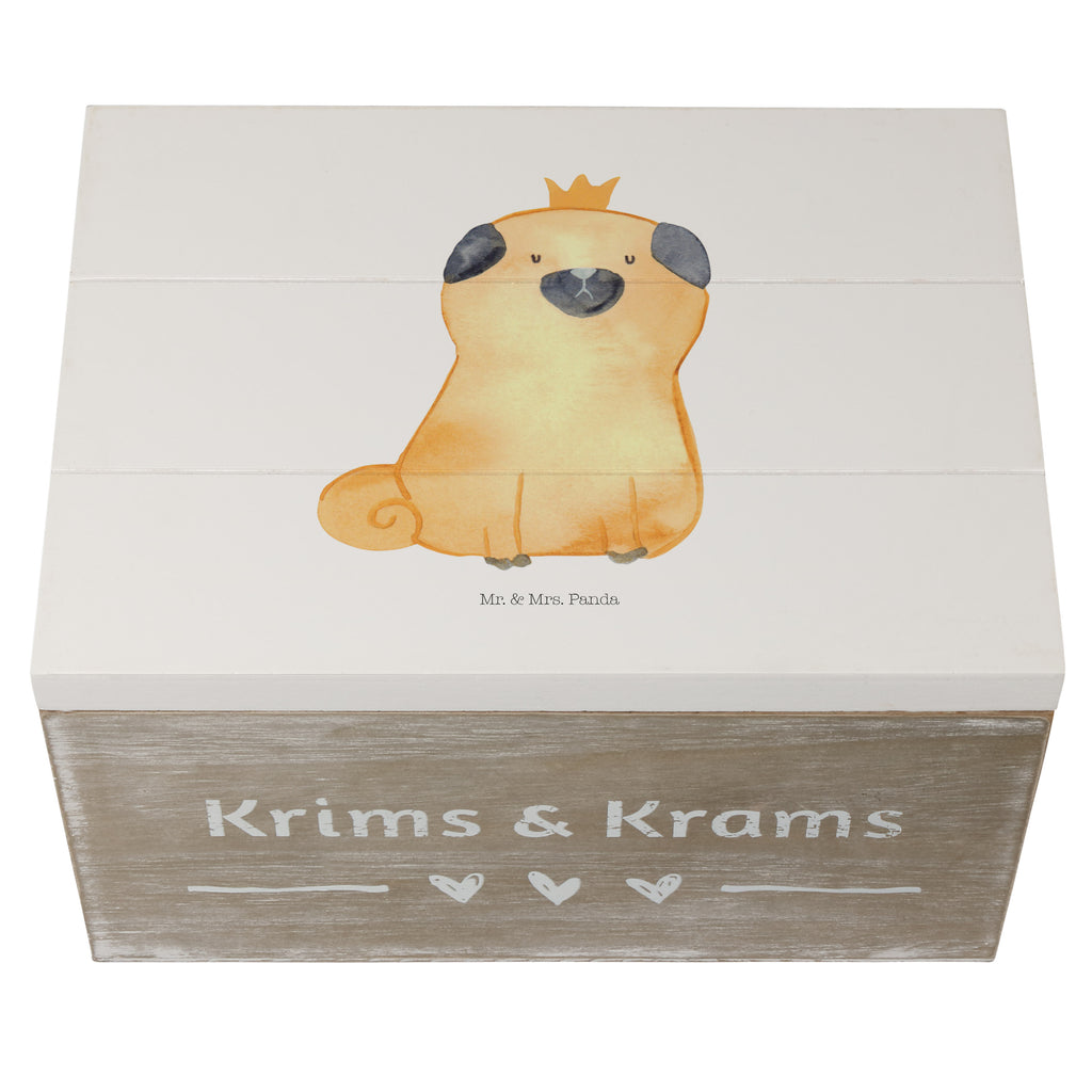 Holzkiste Mops Krone Holzkiste, Kiste, Schatzkiste, Truhe, Schatulle, XXL, Erinnerungsbox, Erinnerungskiste, Dekokiste, Aufbewahrungsbox, Hund, Hundemotiv, Haustier, Hunderasse, Tierliebhaber, Hundebesitzer, Sprüche, Mops, allergisch, kinderlos, Hausregel, Hundebesitzer. Spruch, lustig