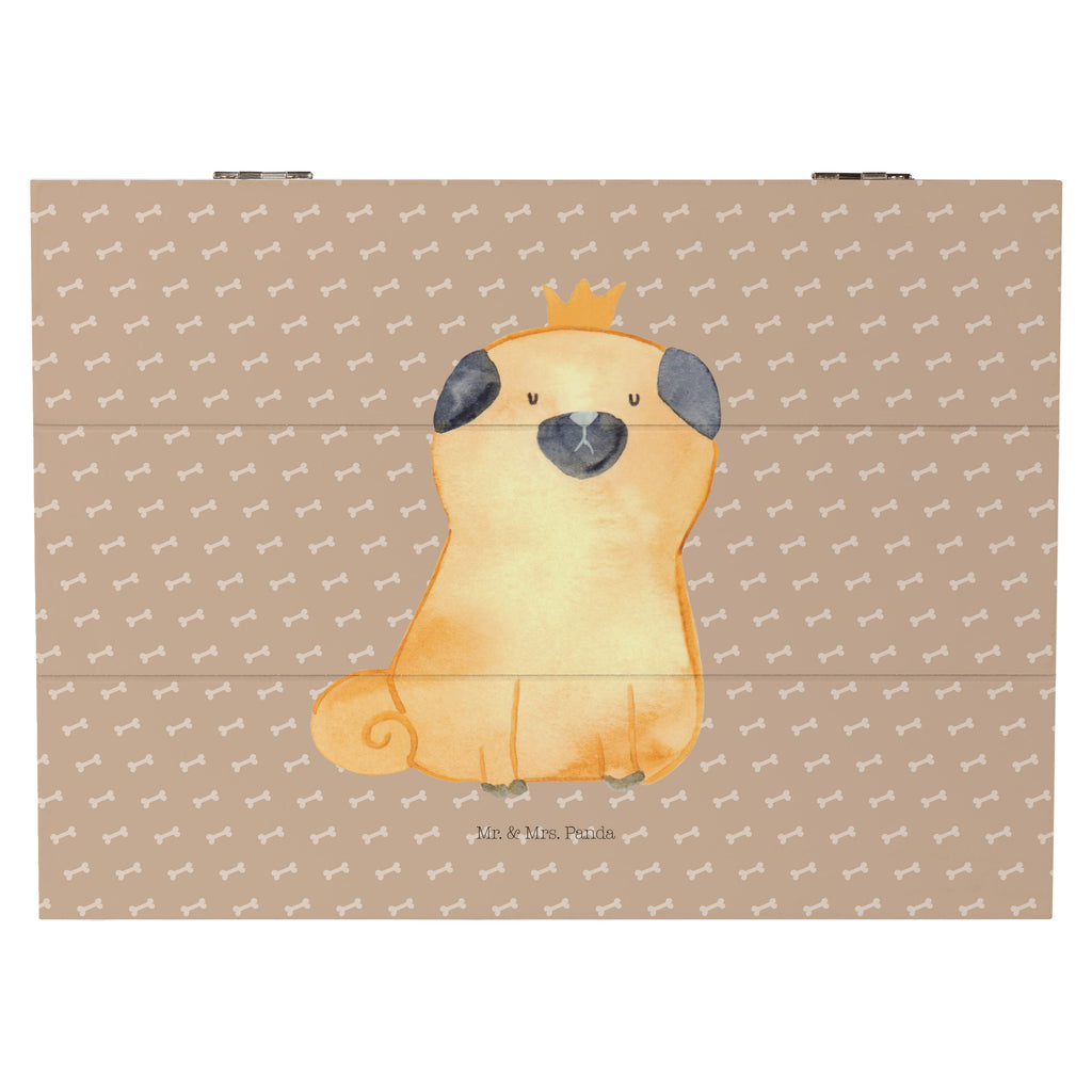 Holzkiste Mops Krone Holzkiste, Kiste, Schatzkiste, Truhe, Schatulle, XXL, Erinnerungsbox, Erinnerungskiste, Dekokiste, Aufbewahrungsbox, Hund, Hundemotiv, Haustier, Hunderasse, Tierliebhaber, Hundebesitzer, Sprüche, Mops, allergisch, kinderlos, Hausregel, Hundebesitzer. Spruch, lustig