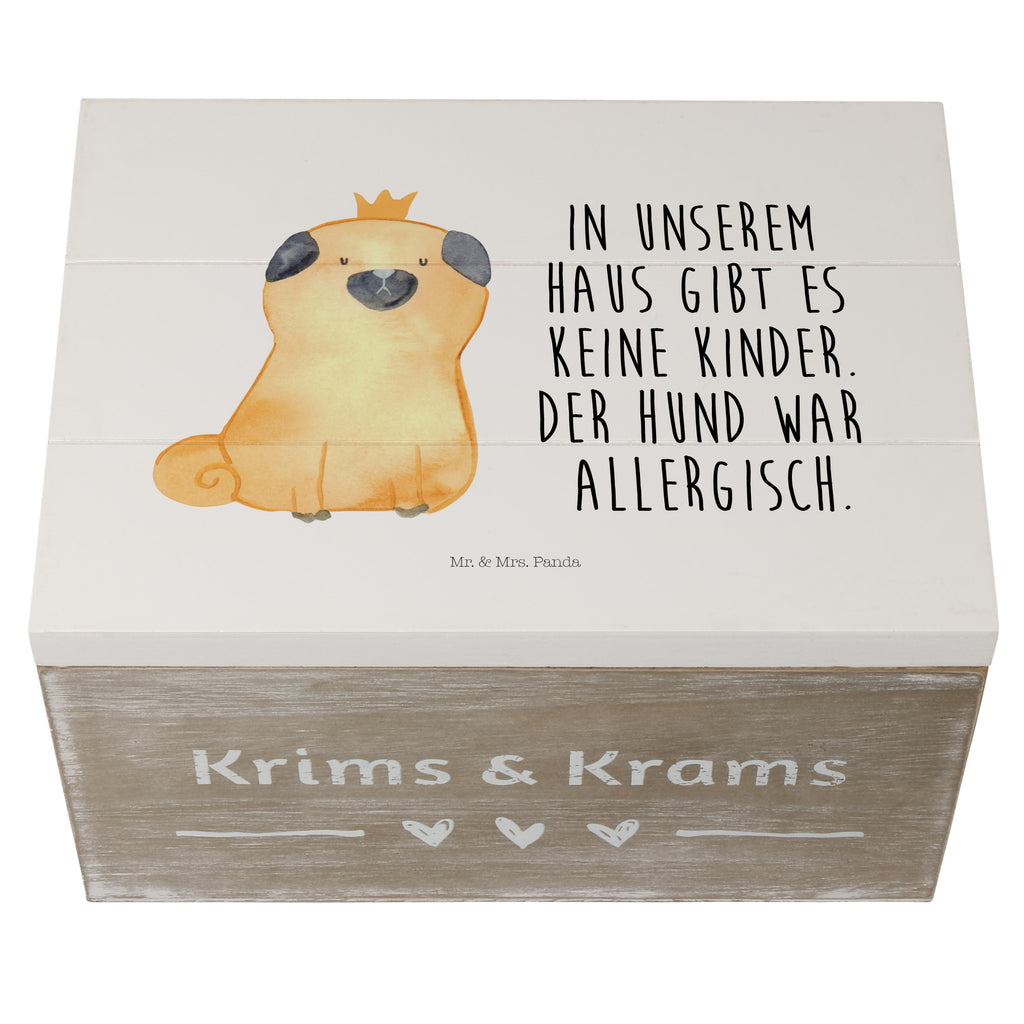 Holzkiste Mops Krone Holzkiste, Kiste, Schatzkiste, Truhe, Schatulle, XXL, Erinnerungsbox, Erinnerungskiste, Dekokiste, Aufbewahrungsbox, Hund, Hundemotiv, Haustier, Hunderasse, Tierliebhaber, Hundebesitzer, Sprüche, Mops, allergisch, kinderlos, Hausregel, Hundebesitzer. Spruch, lustig