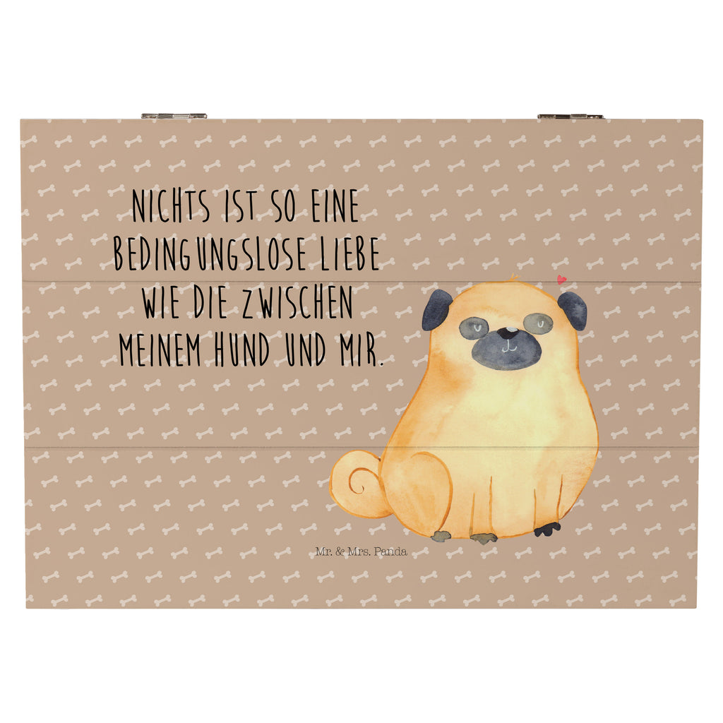 Holzkiste Mops Holzkiste, Kiste, Schatzkiste, Truhe, Schatulle, XXL, Erinnerungsbox, Erinnerungskiste, Dekokiste, Aufbewahrungsbox, Hund, Hundemotiv, Haustier, Hunderasse, Tierliebhaber, Hundebesitzer, Sprüche, Mops, Liebe, Hundeliebe