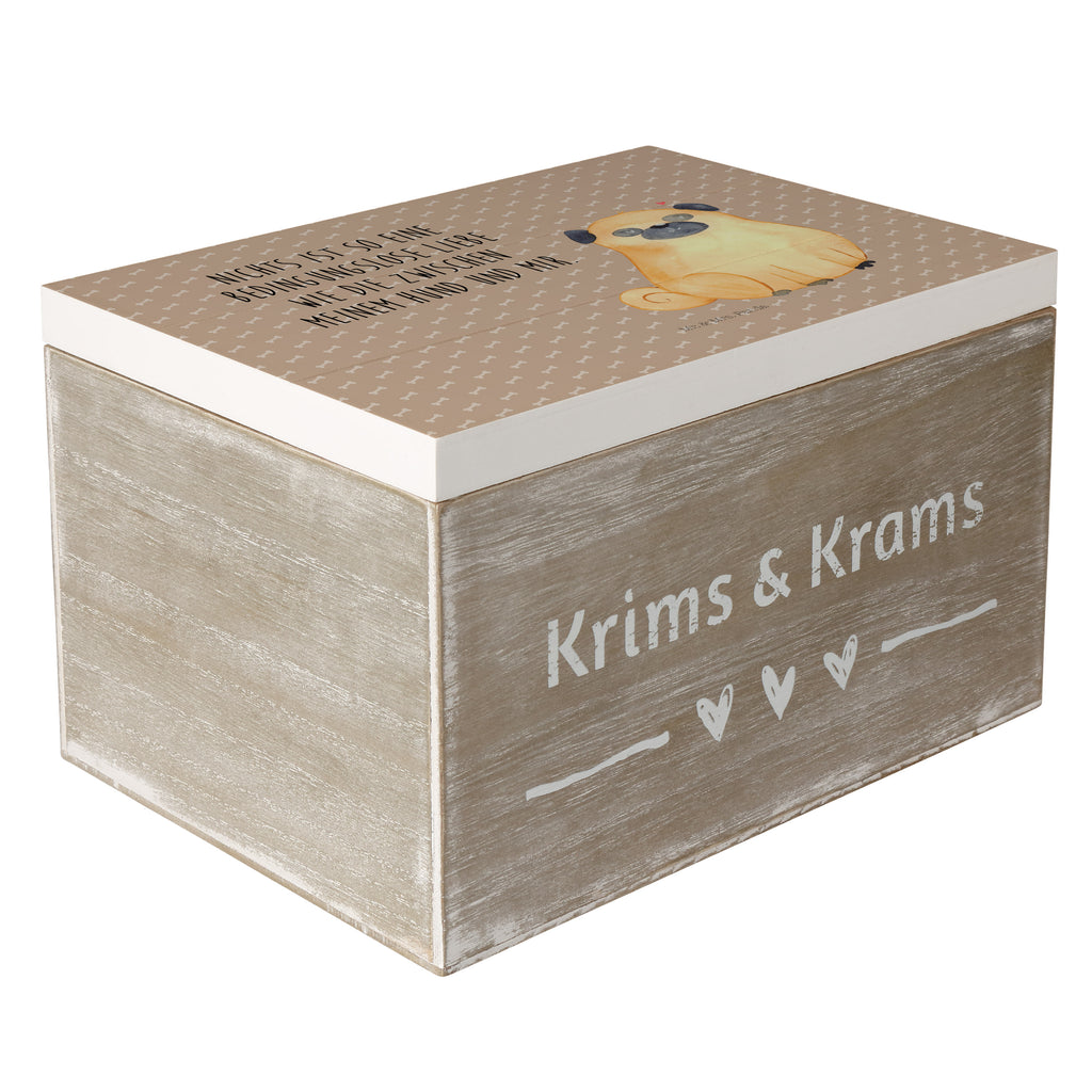 Holzkiste Mops Holzkiste, Kiste, Schatzkiste, Truhe, Schatulle, XXL, Erinnerungsbox, Erinnerungskiste, Dekokiste, Aufbewahrungsbox, Hund, Hundemotiv, Haustier, Hunderasse, Tierliebhaber, Hundebesitzer, Sprüche, Mops, Liebe, Hundeliebe