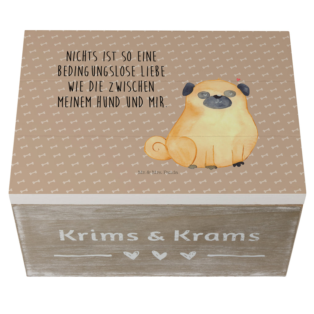 Holzkiste Mops Holzkiste, Kiste, Schatzkiste, Truhe, Schatulle, XXL, Erinnerungsbox, Erinnerungskiste, Dekokiste, Aufbewahrungsbox, Hund, Hundemotiv, Haustier, Hunderasse, Tierliebhaber, Hundebesitzer, Sprüche, Mops, Liebe, Hundeliebe