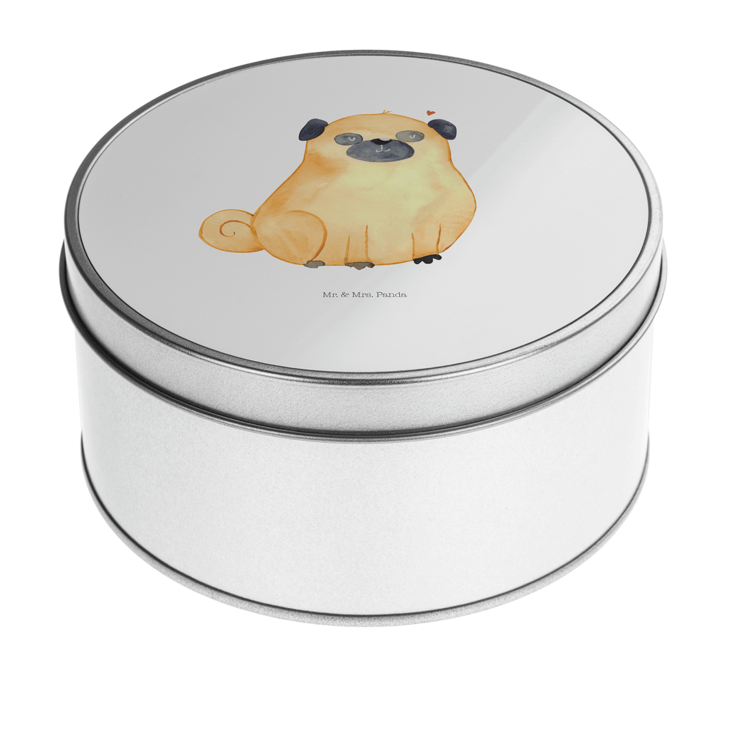 Blechdose rund Mops Metalldose, Keksdose, Dose, Vorratsdose, Geschenkbox, Hund, Hundemotiv, Haustier, Hunderasse, Tierliebhaber, Hundebesitzer, Sprüche, Mops, Liebe, Hundeliebe