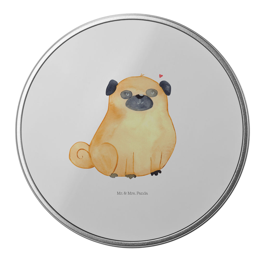 Blechdose rund Mops Metalldose, Keksdose, Dose, Vorratsdose, Geschenkbox, Hund, Hundemotiv, Haustier, Hunderasse, Tierliebhaber, Hundebesitzer, Sprüche, Mops, Liebe, Hundeliebe