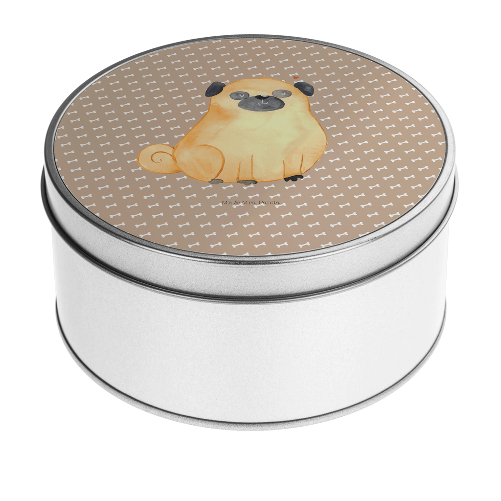 Blechdose rund Mops Metalldose, Keksdose, Dose, Vorratsdose, Geschenkbox, Hund, Hundemotiv, Haustier, Hunderasse, Tierliebhaber, Hundebesitzer, Sprüche, Mops, Liebe, Hundeliebe