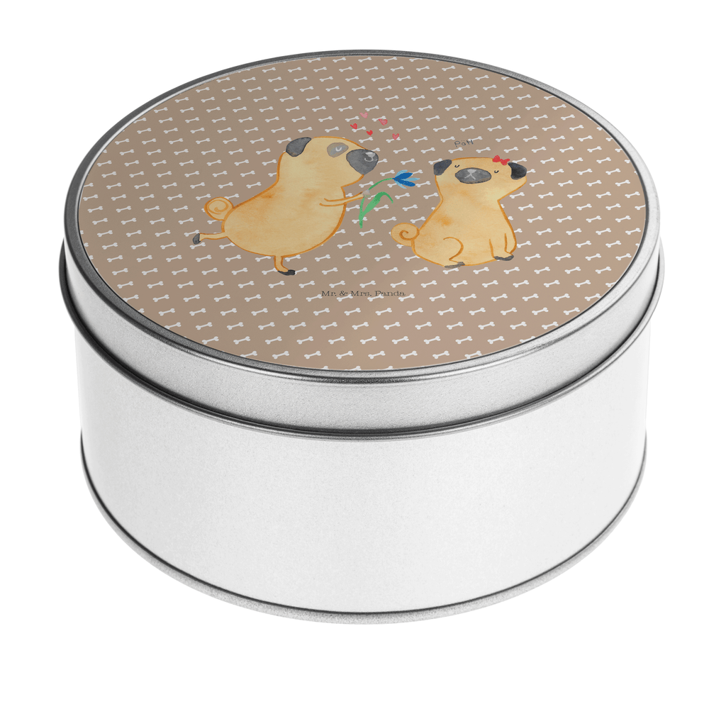 Blechdose rund Mops verliebt Metalldose, Keksdose, Dose, Vorratsdose, Geschenkbox, Hund, Hundemotiv, Haustier, Hunderasse, Tierliebhaber, Hundebesitzer, Sprüche, Mops, Möpse, Hundeliebe, verliebt, Liebe, Liebesspruch. Verlobt, Geschenk Freund, Partner