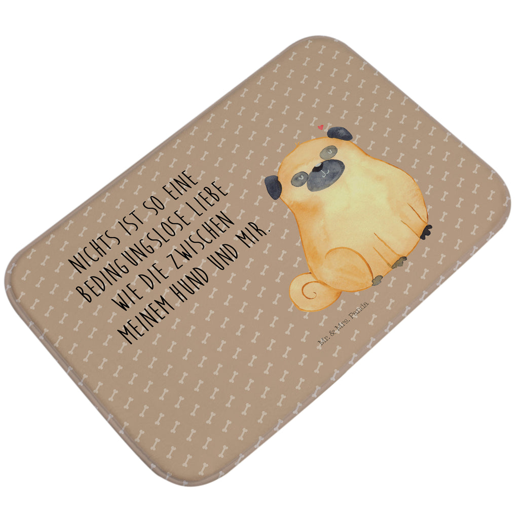 Badvorleger Mops Badematte, Badteppich, Duschvorleger, Badezimmerteppich, Badezimmermatte, Badvorleger, Duschmatte, Duschteppich, Hund, Hundemotiv, Haustier, Hunderasse, Tierliebhaber, Hundebesitzer, Sprüche, Mops, Liebe, Hundeliebe