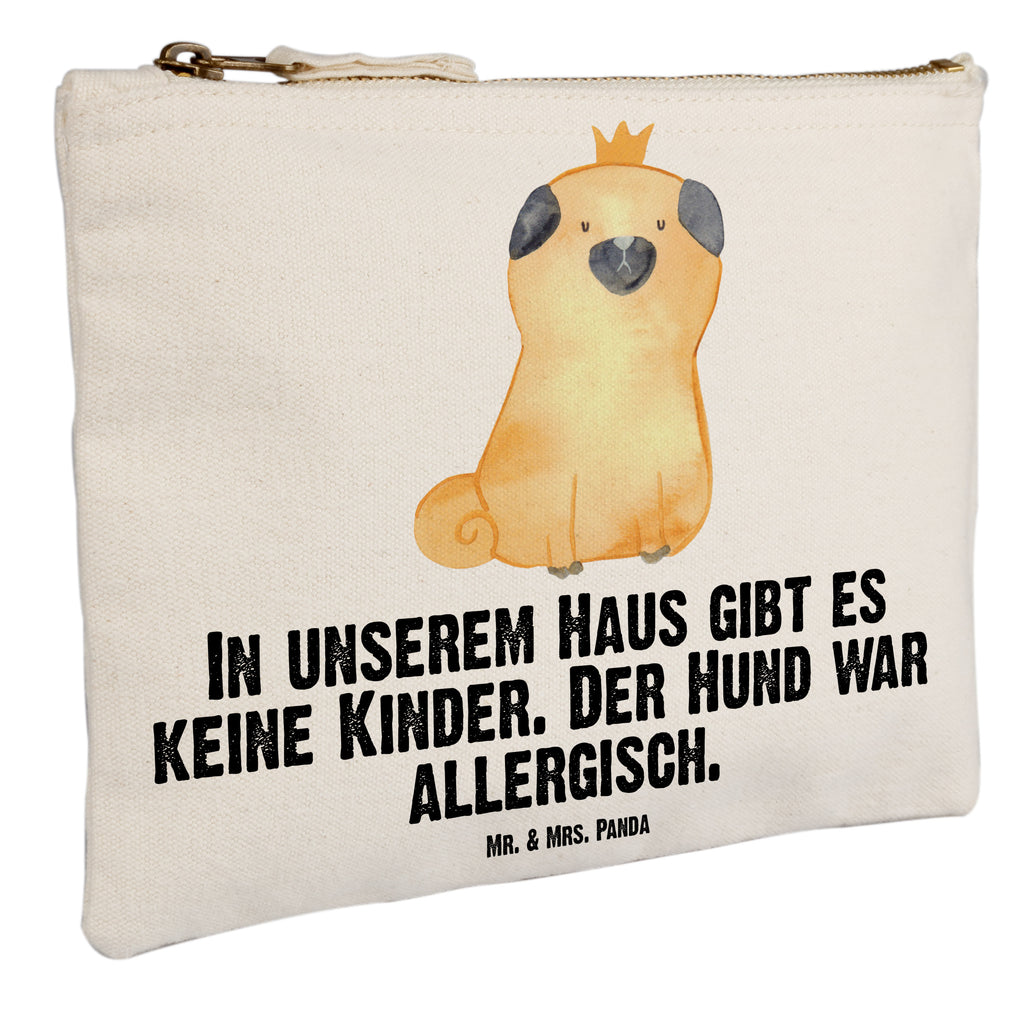 Schminktasche Mops Krone Schminktasche, Kosmetiktasche, Kosmetikbeutel, Stiftemäppchen, Etui, Federmappe, Makeup, XXL, Schminketui, Kosmetiketui, Schlamperetui, Hund, Hundemotiv, Haustier, Hunderasse, Tierliebhaber, Hundebesitzer, Sprüche, Mops, allergisch, kinderlos, Hausregel, Hundebesitzer. Spruch, lustig