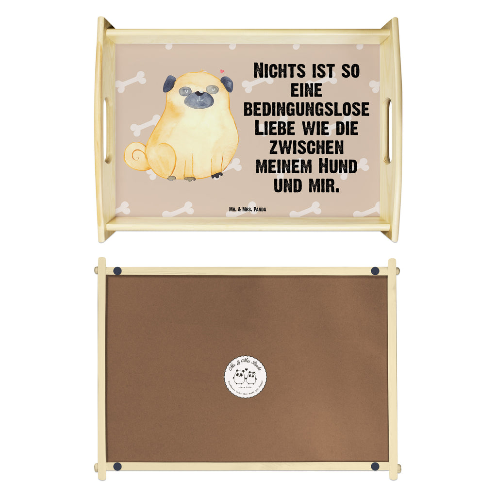 Serviertablett Mops Tablett, Holztablett, Küchentablett, Dekotablett, Frühstückstablett, Hund, Hundemotiv, Haustier, Hunderasse, Tierliebhaber, Hundebesitzer, Sprüche, Mops, Liebe, Hundeliebe
