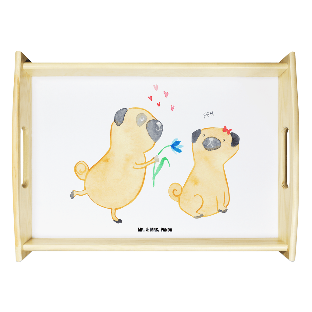 Serviertablett Mops verliebt Tablett, Holztablett, Küchentablett, Dekotablett, Frühstückstablett, Hund, Hundemotiv, Haustier, Hunderasse, Tierliebhaber, Hundebesitzer, Sprüche, Mops, Möpse, Hundeliebe, verliebt, Liebe, Liebesspruch. Verlobt, Geschenk Freund, Partner