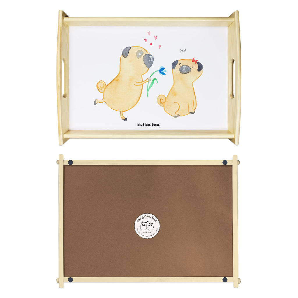 Serviertablett Mops verliebt Tablett, Holztablett, Küchentablett, Dekotablett, Frühstückstablett, Hund, Hundemotiv, Haustier, Hunderasse, Tierliebhaber, Hundebesitzer, Sprüche, Mops, Möpse, Hundeliebe, verliebt, Liebe, Liebesspruch. Verlobt, Geschenk Freund, Partner