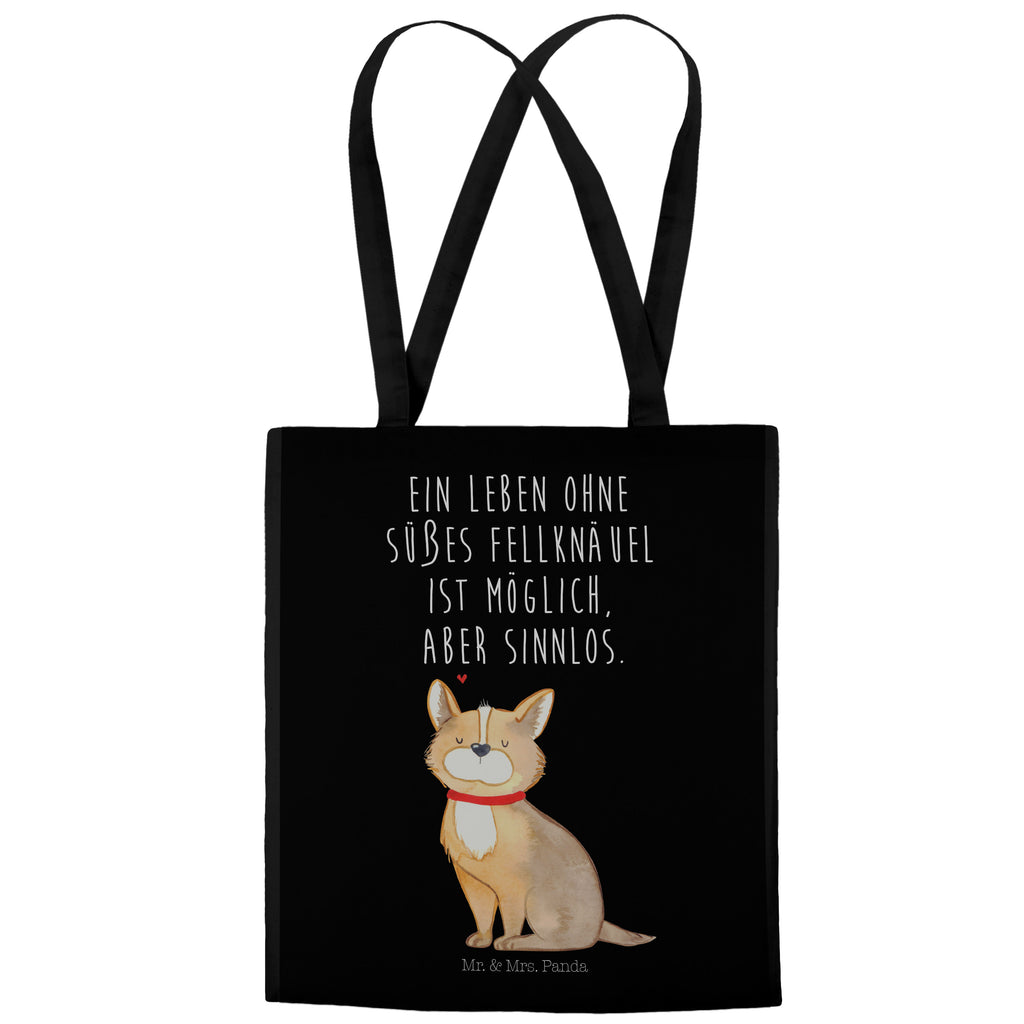 Tragetasche Hundeglück Beuteltasche, Beutel, Einkaufstasche, Jutebeutel, Stoffbeutel, Hund, Hundemotiv, Haustier, Hunderasse, Tierliebhaber, Hundebesitzer, Sprüche, Corgie, Hundeliebe, Spruch, Hundemama, Liebe