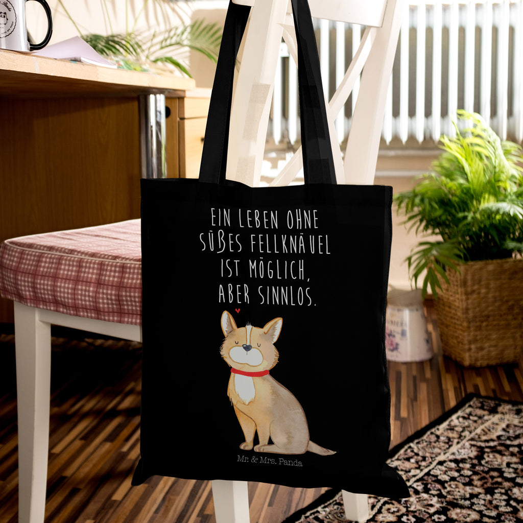 Tragetasche Hundeglück Beuteltasche, Beutel, Einkaufstasche, Jutebeutel, Stoffbeutel, Hund, Hundemotiv, Haustier, Hunderasse, Tierliebhaber, Hundebesitzer, Sprüche, Corgie, Hundeliebe, Spruch, Hundemama, Liebe